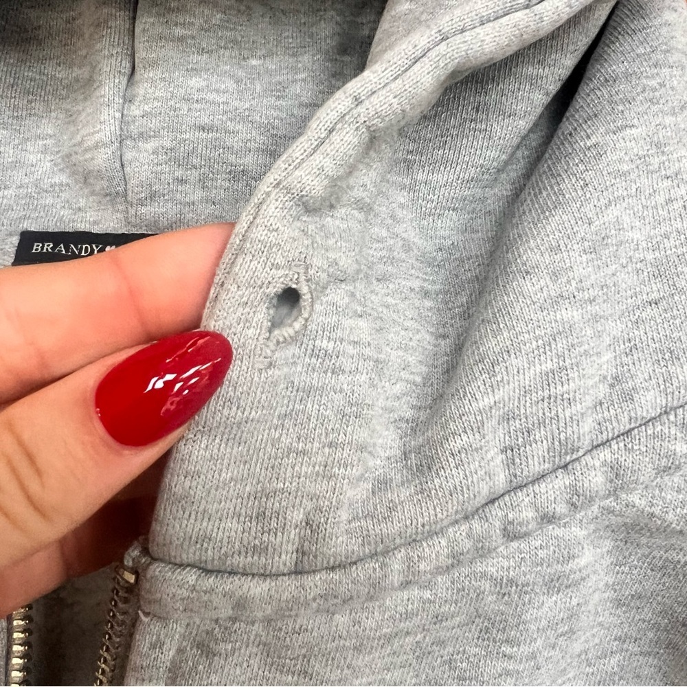 Brandy Melville Gray Full Zip Hoodie Sweatshirt- XS-M - Picture 8 of 10